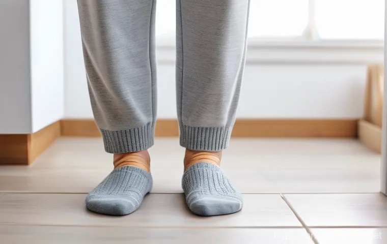 슬립 방지 고무 양말 추천 - "A joyful toddler, wearing a clean, white diaper and vibrant, striped anti-slip socks with clearly v... 슬립 방지 고무 양말 추천 - "A joyful toddler, wearing a clean, white diaper and vibrant, striped anti-slip socks with clearly v...