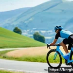 여름철 미끄럼 방지 장갑 - **Prompt 1: Confident Cyclist on a Sunny Day**
"A young adult, gender-neutral, with a determined...