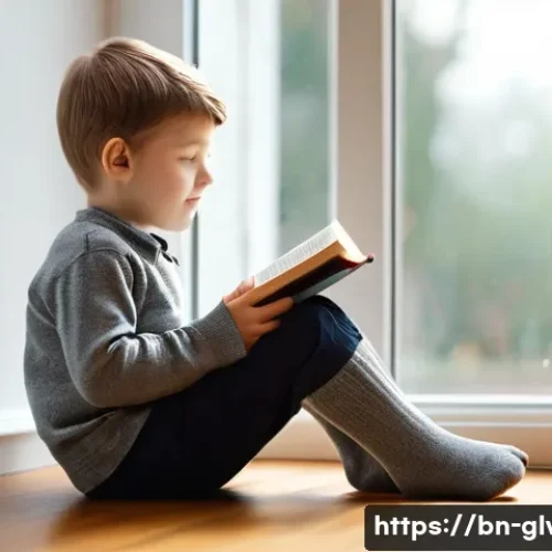 Home 25 학생용 방한 양말 추천 - **Prompt 1: Cozy Comfort with Advanced Socks**
"A school-aged child (around 8-10 years old), dre...